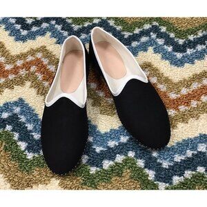 Woman’s J Crew Black and White 9.5 Slip On Shoes